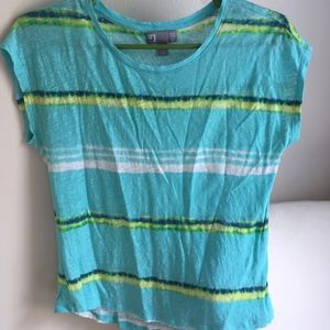 Linen Blue Striped Tee Small